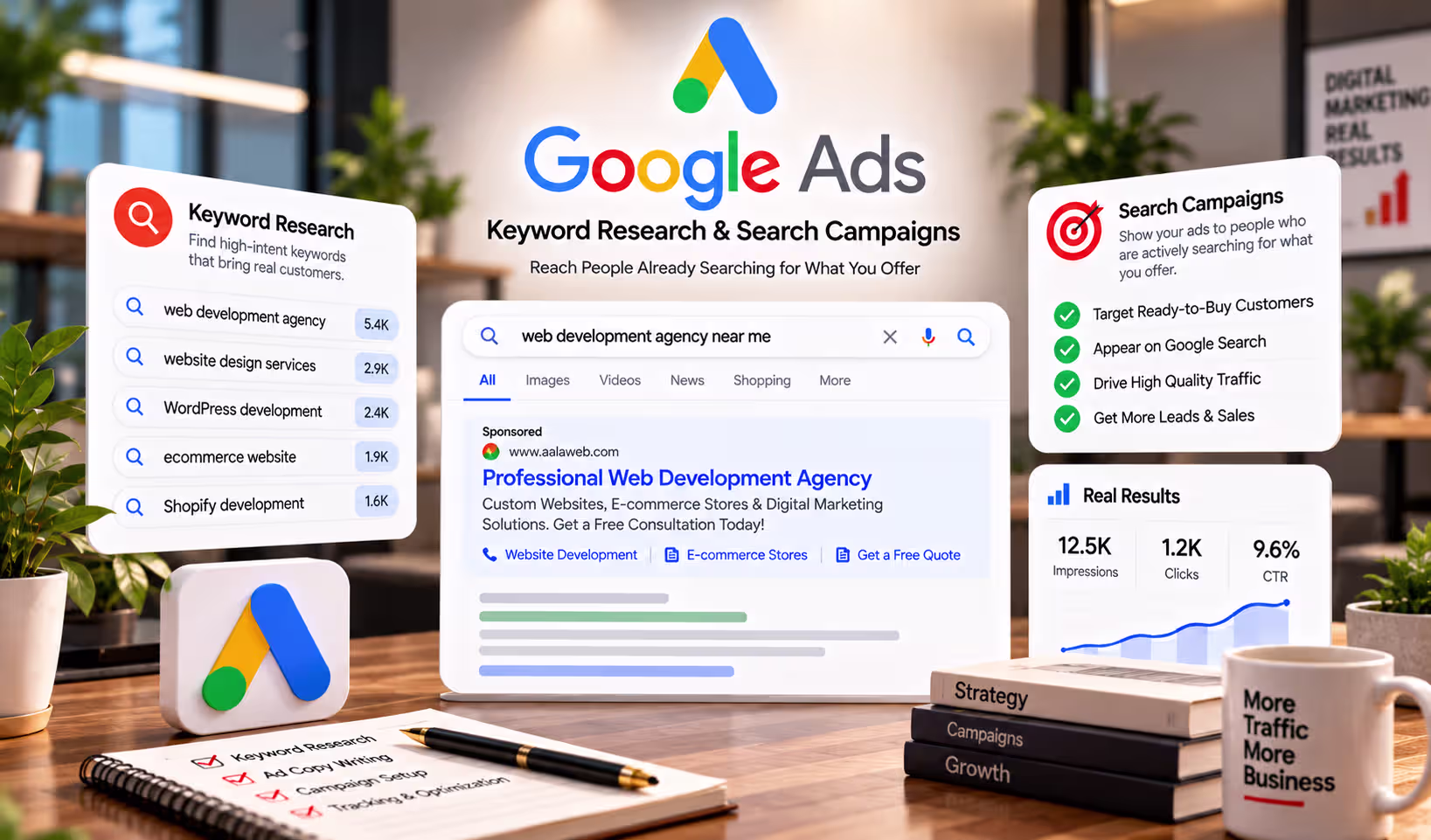 Google Ads keyword research and search campaign management for high intent customers